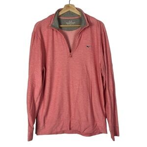 Vineyard Vines Washed Red Saltwater 1/4 Zip Pullover Sweater M